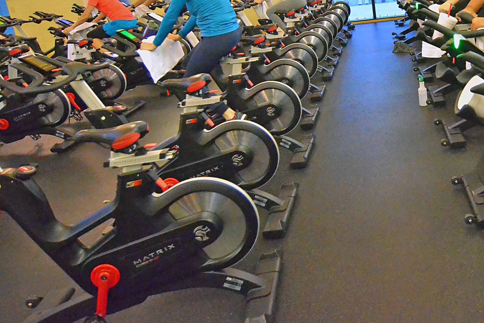Matrix bikes in cycling class at Red's in Lafayette, LA.