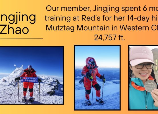 jingjing climbs the mutztag mountain