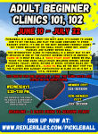 Adult Beginner Clinic Poster Summer 2026