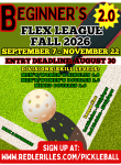 2.0 BEGINNER Flex League, Fall 2026 Poster (1)